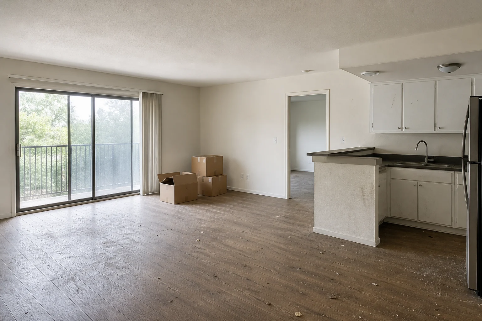 Illustrative move-in & move-out cleaning scene before cleaning